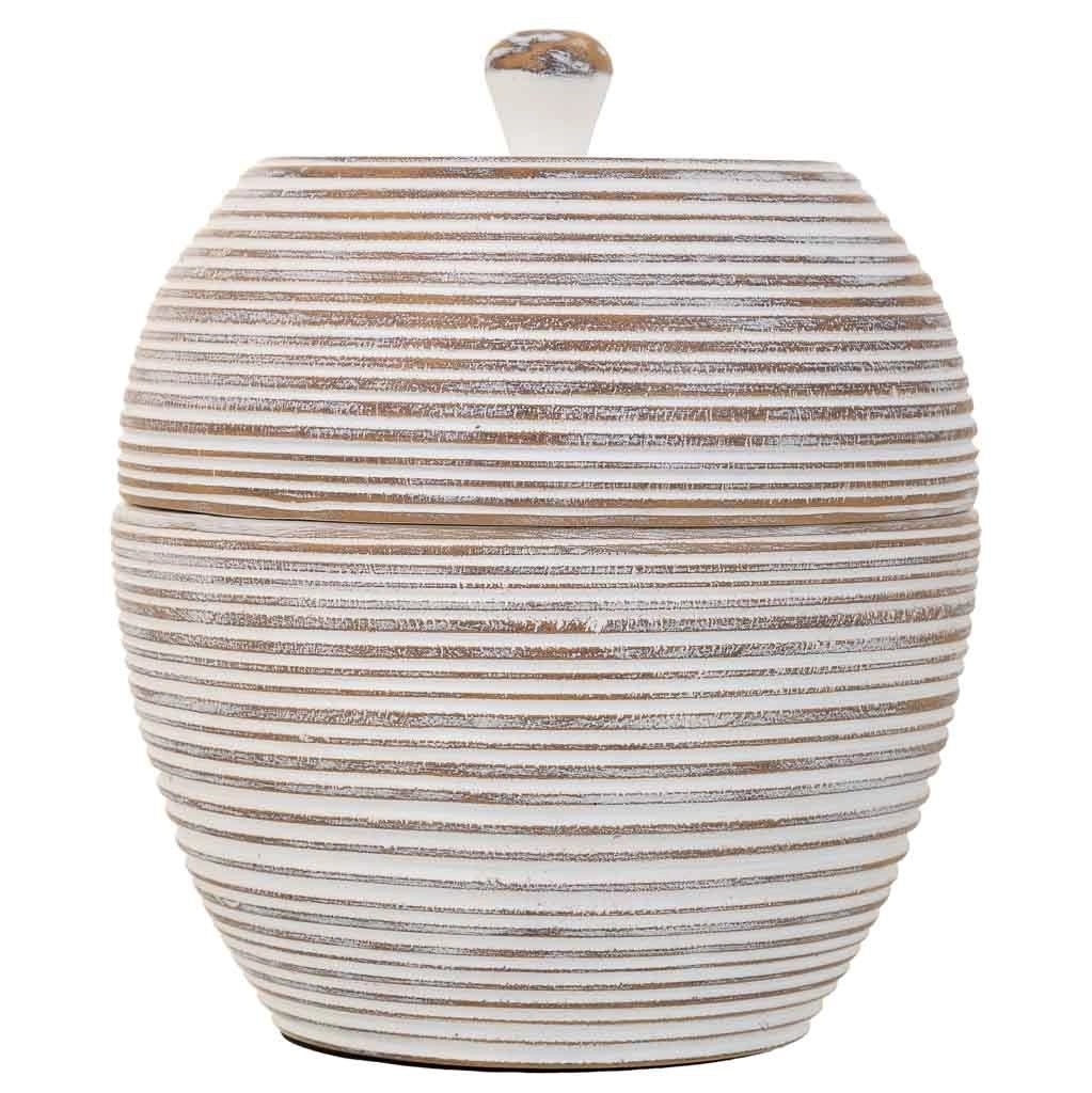 Scatola decorativa in poliresina bianca 19,5x19,5x23h cm