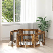 Cancello per cani con supporti 6 pcs Rovere Fumo 80 x 60 cm