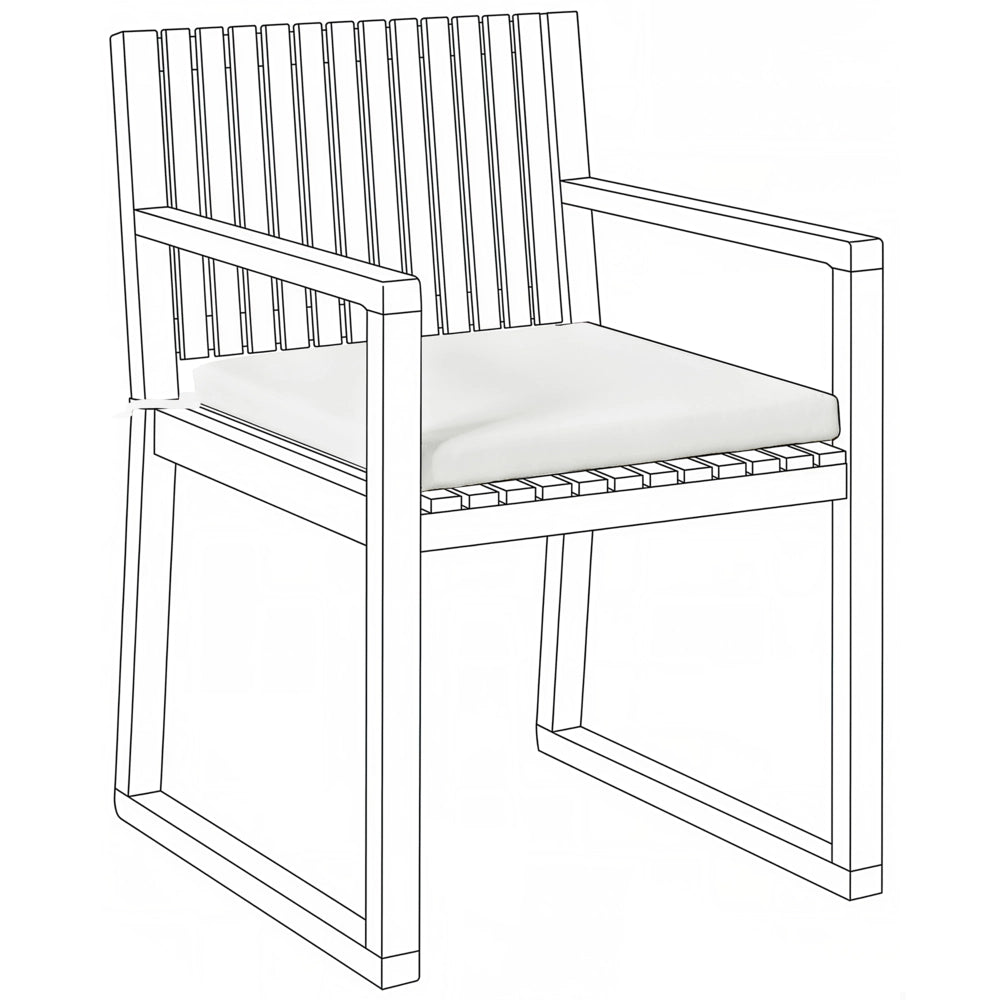 Set di 2 cuscini per sedie da giardino in tessuto di poliestere bianco sporco resistente ai raggi UV