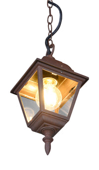 Lampada a Sospensione da Esterno Attacco E27 in Alluminio Ruggine