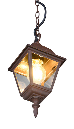 Lampada a Sospensione da Esterno Attacco E27 in Alluminio Ruggine