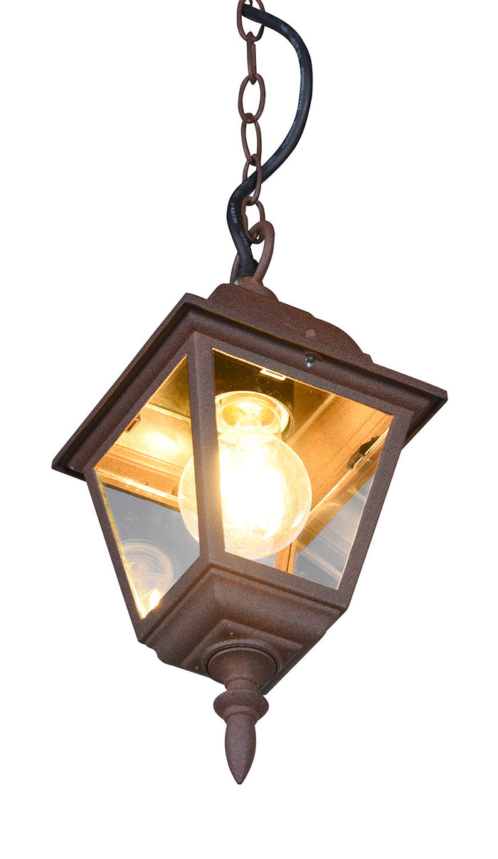 Lampada a Sospensione da Esterno Attacco E27 in Alluminio Ruggine