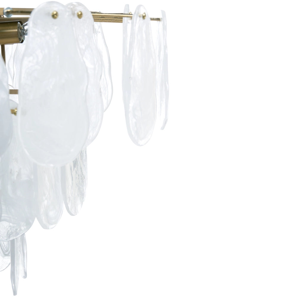 Lampadario in ottone, metallo e vetro ⌀ 80 cm Lampada a sospensione stile glamour