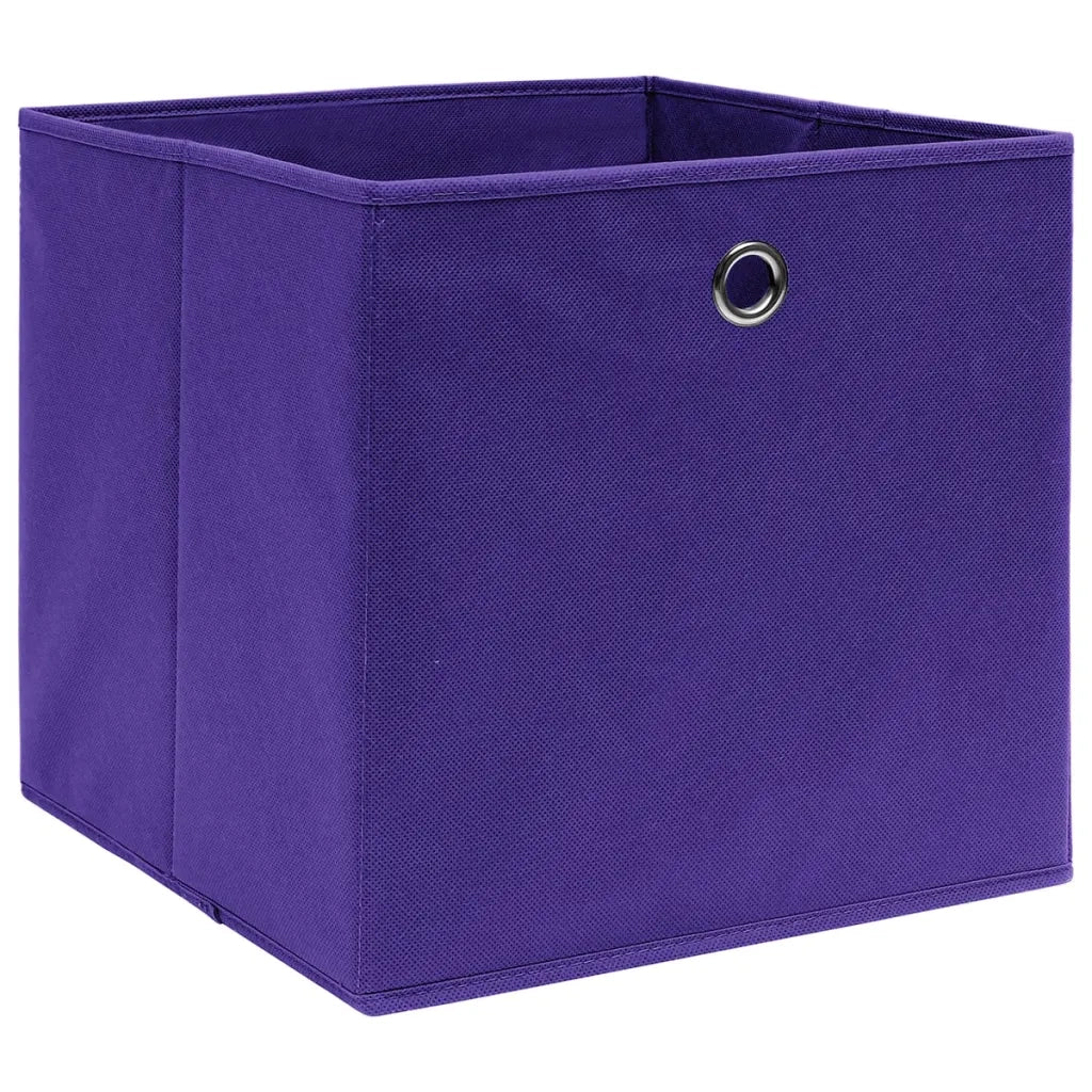 Contenitori 4 pz in Tessuto non Tessuto 28x28x28 cm Viola 325211