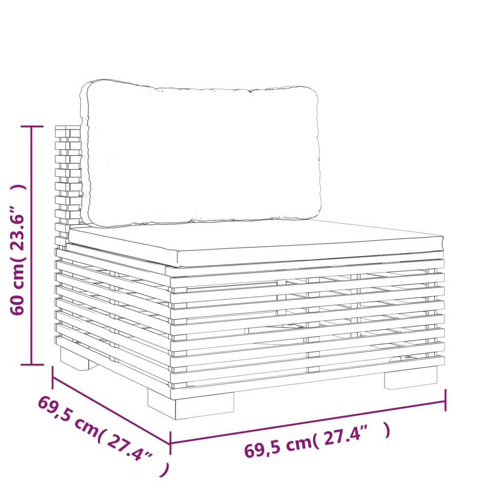 Set Divani da Giardino 5 pz con Cuscini Legno Massello di Teak 3100913