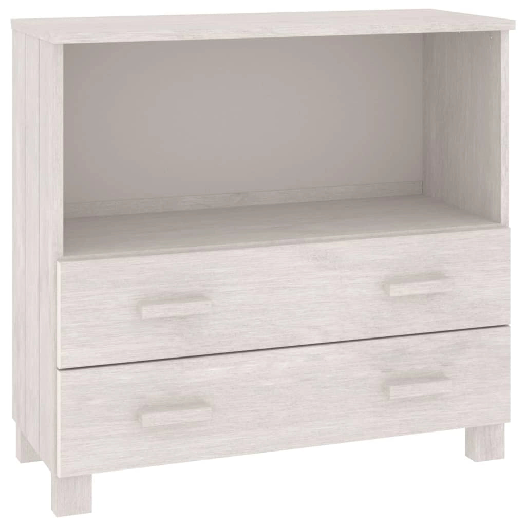 Buffet credenza cassettiera armadio mobile contenitore organizer per cucina soggiorno salotto 85 x 35 x 80 cm legno massello di pino bianco 02_0032134