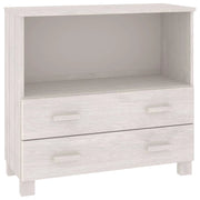 Buffet credenza cassettiera armadio mobile contenitore organizer per cucina soggiorno salotto 85 x 35 x 80 cm legno massello di pino bianco 02_0032134