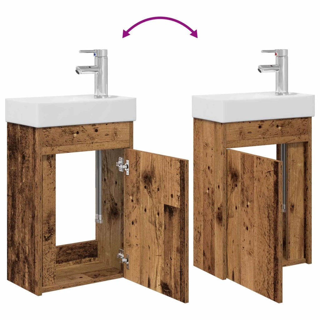 Mobile bagno con rubinetto Legno antico 40,5 x 22,5 x 62 cm