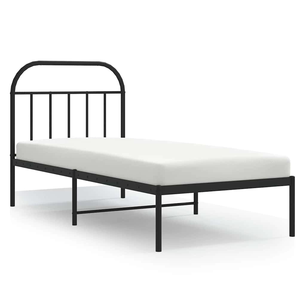 Giroletto con Testiera in Metallo Nero 90x200 cmcod mxl 79345