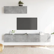 Set di Mobili Porta TV 3 pz Grigio Cemento in Legno Multistrato 3114481