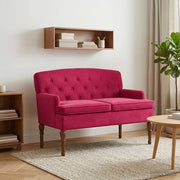 Loveseat con bottoni imbottiti Rosso Vino 111 x 65 x 79 cm 42041848