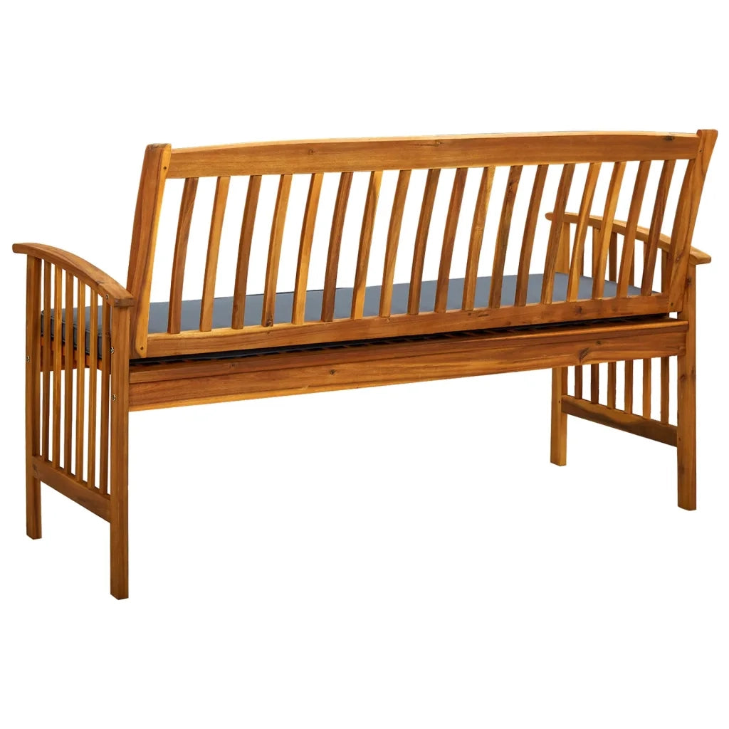Panchina da Giardino | Panca da Giardino con Cuscino 147cm Legno Massello di Acacia