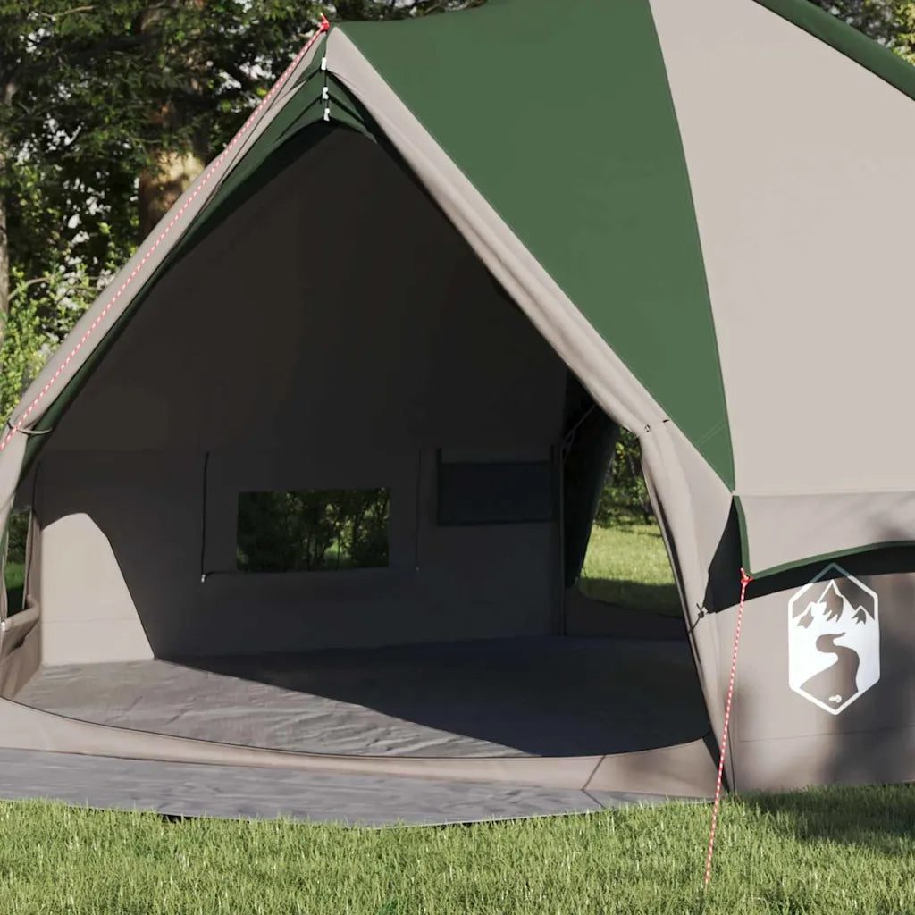 Tenda Teepee per 8 Persone Verde e Bianco 490 x 410 x 210 cm