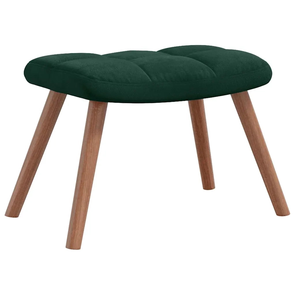 Divano Sedia-Poltrona Relax con Poggiapiedi Verde Scuro in Velluto 720350
