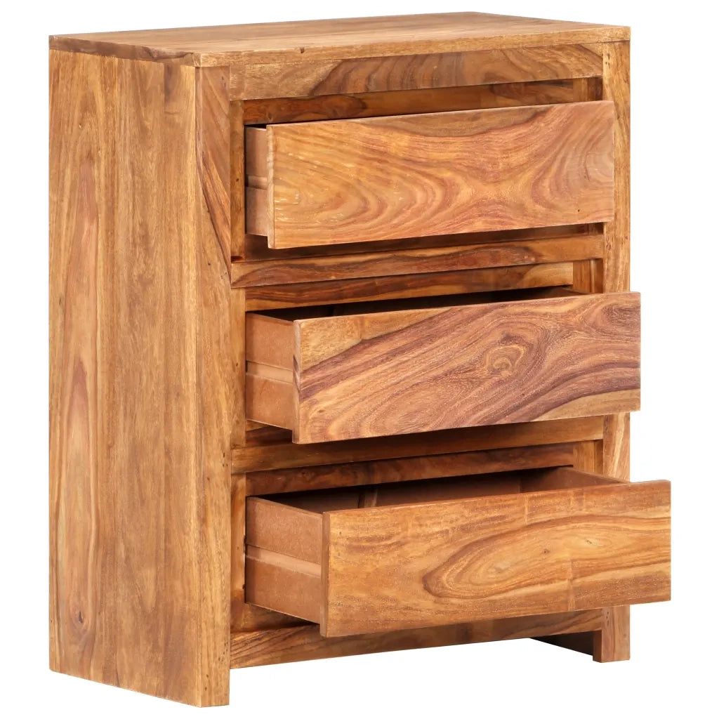 Cassettiera 60x33x75 cm in Legno Massello di Acacia cod mxl 77220