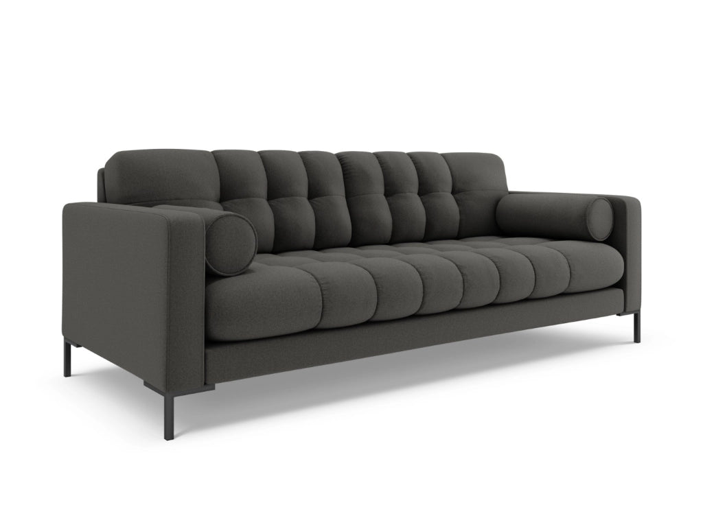 Cosmopolitan Design - Divano "Bali" 4 posti in tessuto strutturato grigio scuro 