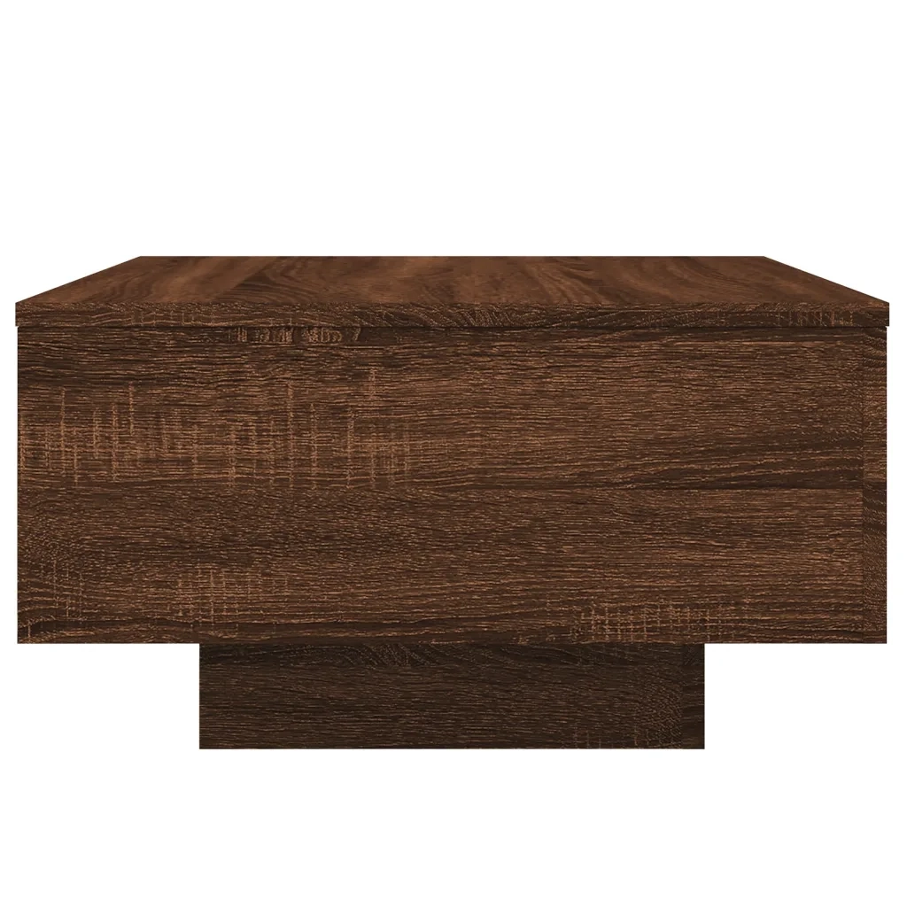 Tavolino da Soggiorno con Luci LED-Tavolino da Salotto-Tavolo Rovere Marrone 55x55x31 cm