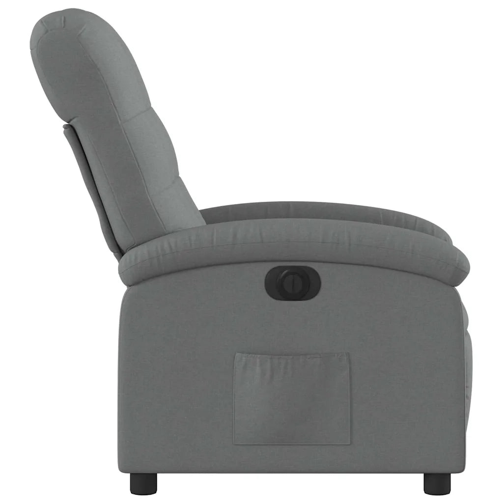 Poltrona | Sedia Relax Elettrica Reclinabile Grigio Scuro in Tessuto