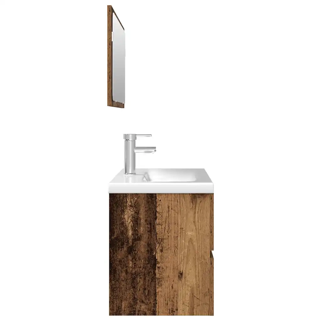 Set Mobili da Bagno 3 pz Legno Antico in Legno Multistrato 3328939