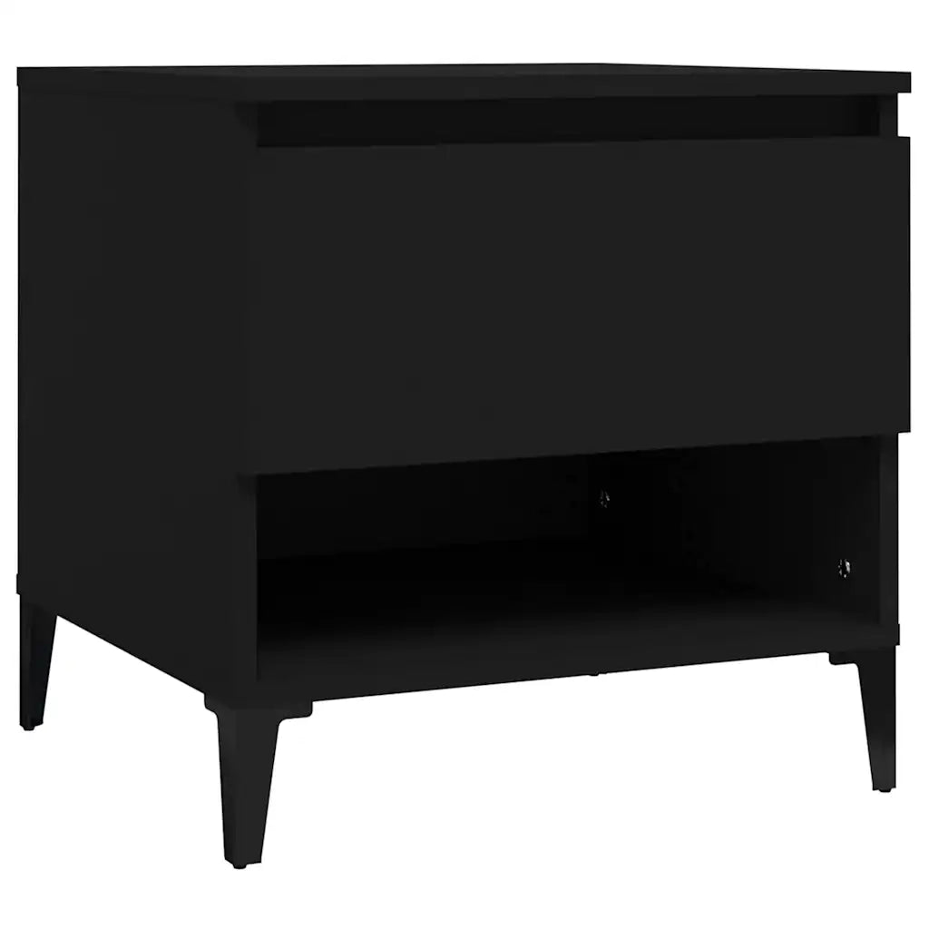 Tavolino-Tavolino da soggiorno-Tavolo Nero 50x46x50 cm in Legno Multistrato