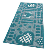 Tappeto Cucina Antiscivolo Cuori 3D Lavabile Moderno Assorbente Blu 57x230 cm