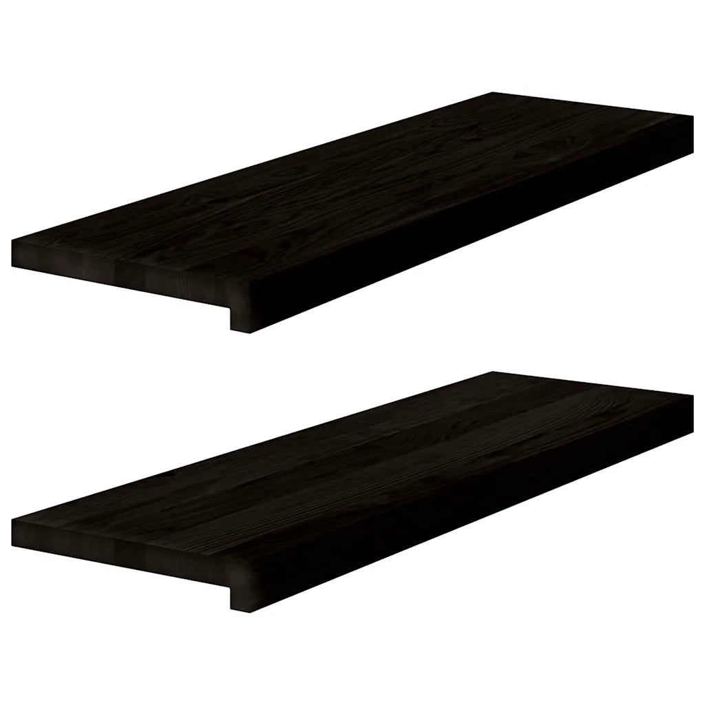 Gradini 2 pz Marrone Scuro 80x30x2 cm Legno Massello Rovere
