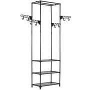 Porta Abiti Acciaio Tessuto non Intrecciato 55x28,5x175 cm Nero cod mxl 66788