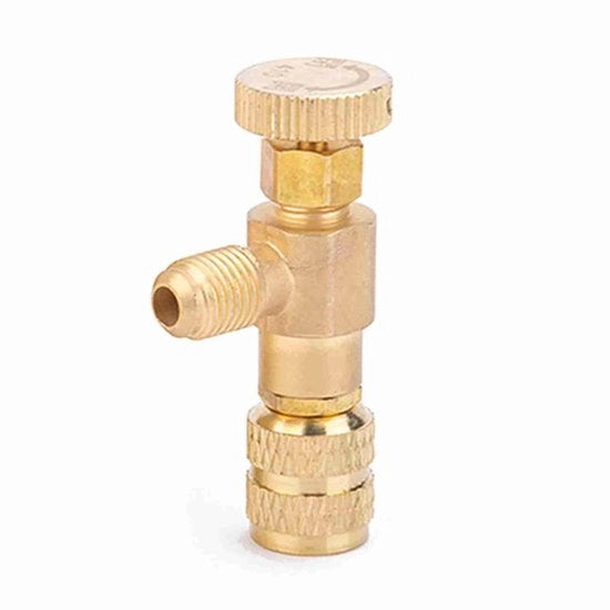 Valvola di sicurezza per refrigeranti - Materiale in rame - Duraturo - Resistente al fluoruro - Installazione facile - Adatto per R22/R410A - Valvola di rilascio del refrigerante