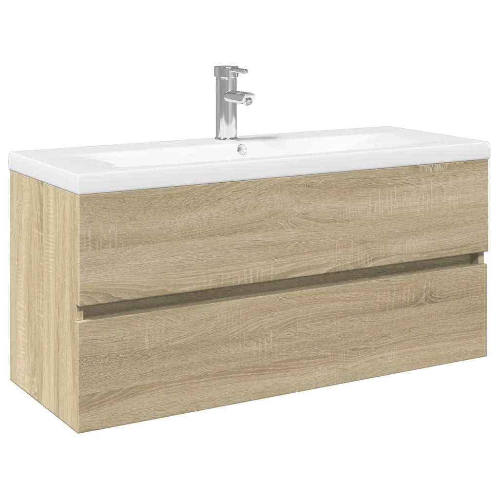Set Mobili da Bagno | Armadio da bagno 2 pz in Ceramica e Legno Multistrato