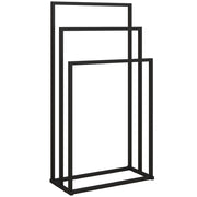 Portasciugamani da Terra a 3 Bracci Autoportante 45x21.5x85 cm in Acciaio Nero