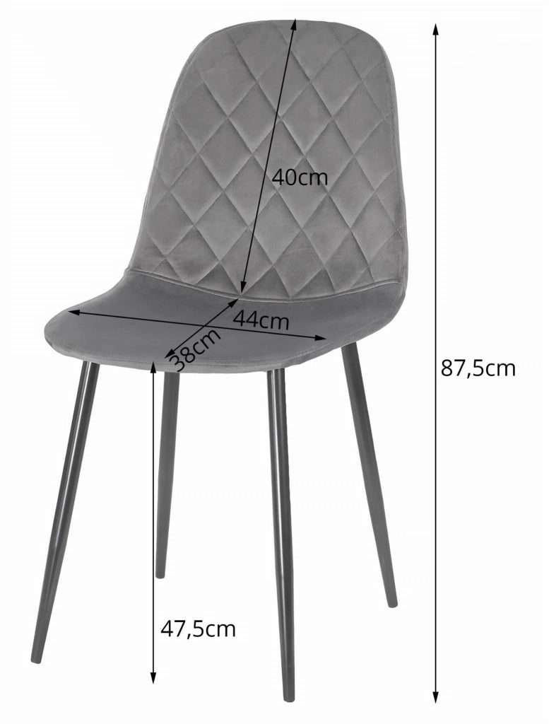 Valora DAPI CHAIR Sedie ergonomiche moderne in velluto nero x4