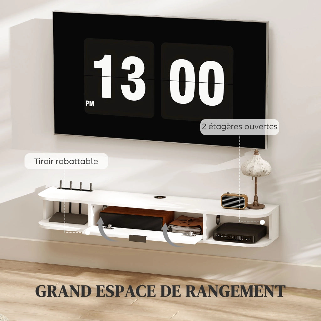 Mobile TV sospeso ¨C Minimal ¨C bianco 120x24x16 cm
