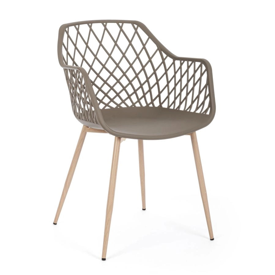 SEDIA TRAFORATA TORTORA OPTIK 58X54X85,5H CM DI BIZZOTTO