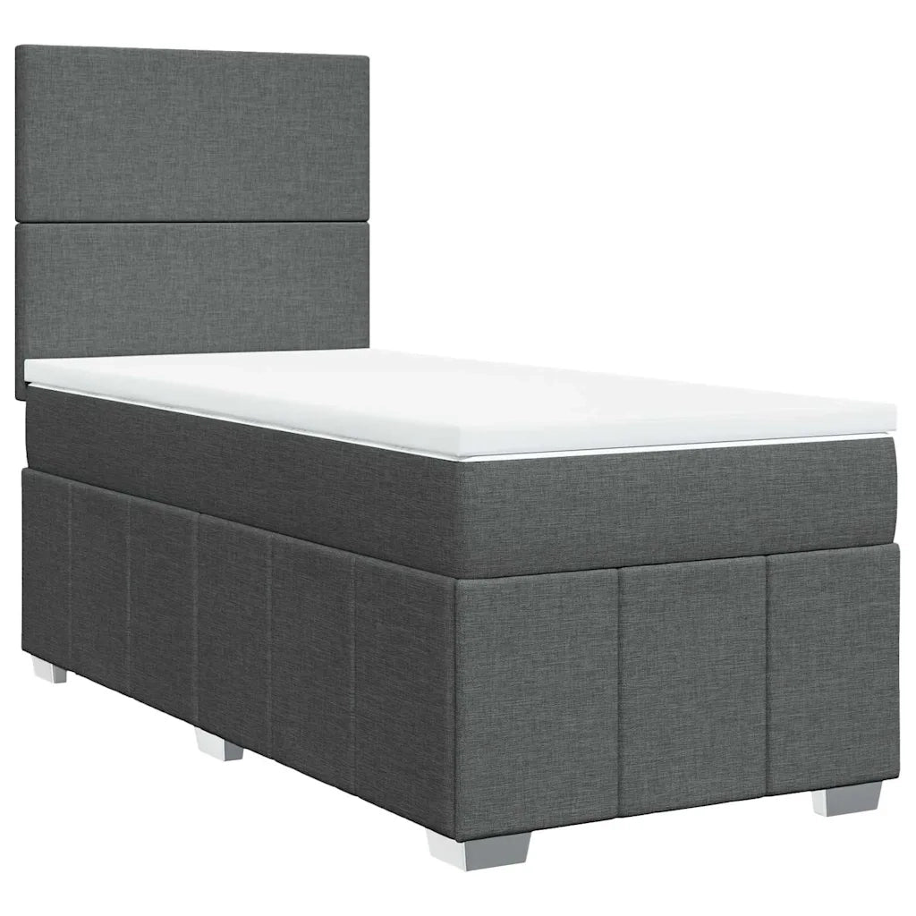 Giroletto a Molle con Materasso-Struttura Letto Grigio Scuro 80x200 cm Tessuto 412675