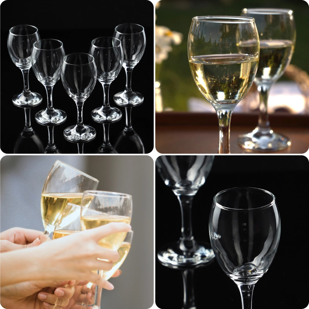 Set di 6 bicchieri da vino bianco KADAX da 200 ml, elegante set di bicchieri