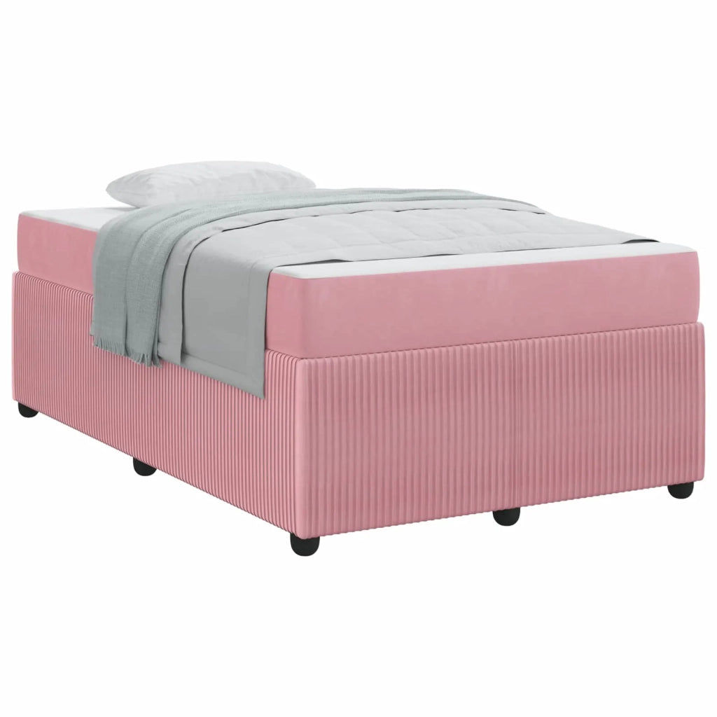 Struttura del letto con materasso Rosa 120 x 200 cm Tessuto 3398391