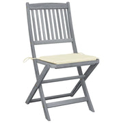 Sedie da Giardino Pieghevoli 6pz con Cuscini in Massello Acacia 3065436