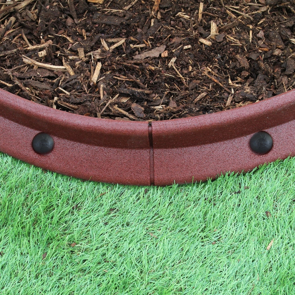 Monster Shop - Bordatura per Aiuole Bordo Prato da Giardino Palizzata Flessibile Fino a 70° in Gomma Resistente agli UV Pezzi da 1.2m - Terracotta - 4 Pezzi
