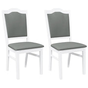 Sedie da Pranzo con Cuscini 2 pz | Sedie da cucina Bianco Legno Massello di Hevea