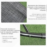 Sedia Sdraio a Dondolo Zero-Gravity da Esterno Impermeabile con Poggiatesta, 155x61x88 cm, Grigio