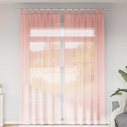 Tende in Voile con Tasche per Aste 2 pz Rosa