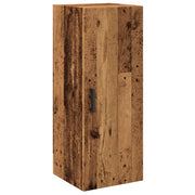 Mobiletto a muro vintage design senza tempo con vano contenitore 34,5 x 34 x 90 cm legno composito finitura effetto legno anticato 02_0051152