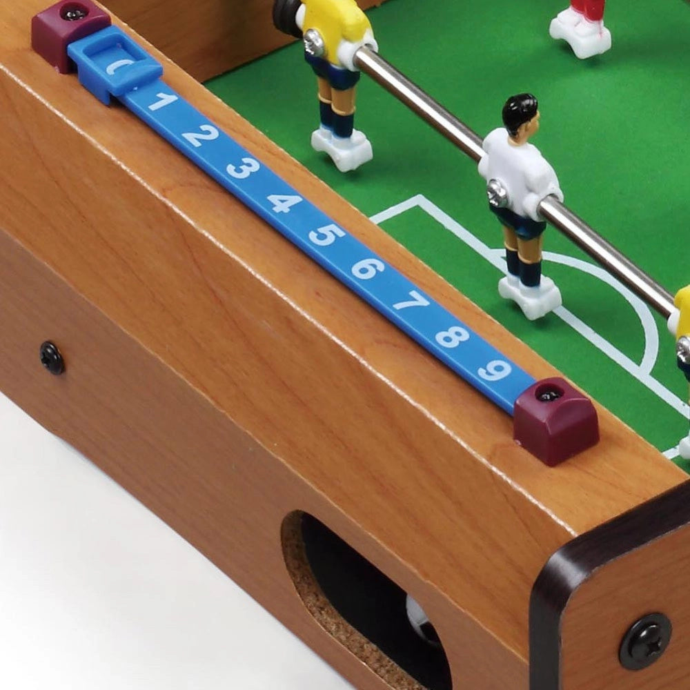 Trade Shop - Calcio Balilla Biliardino Da Tavolo In Legno Con 4 Stecche E 12 Omini 35x22x7cm -