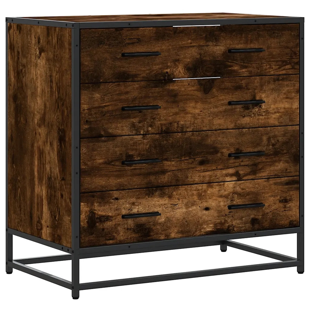 Cassettiera Rovere Fumo 70x41x70 cm in Legno Multistrato 849081