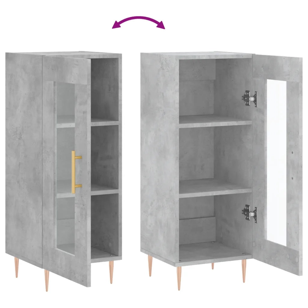 Credenza-Buffet-Armadio da cucina Grigio Cemento 34,5x34x90 cm in Legno Multistrato 409927