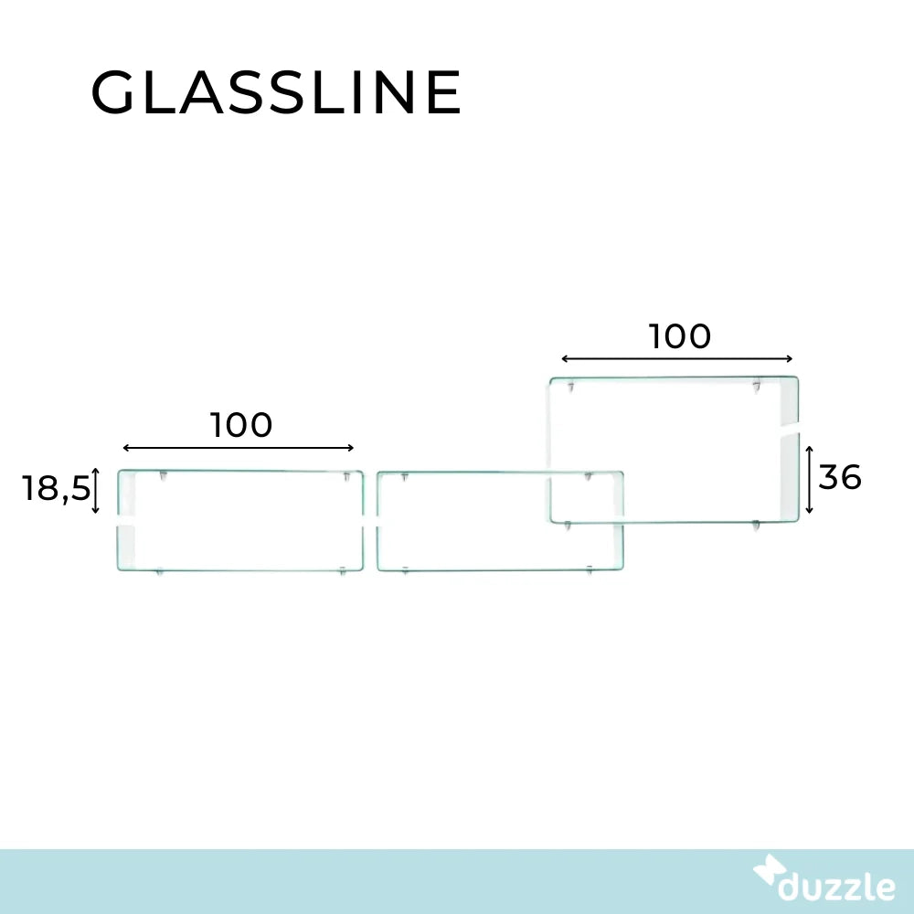 Mensole da parete in vetro Glassline set da 6 componibili | Duzzle