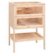 Gabbia per criceti 55 x 40 x 80 cm in legno massello di abete marrone 02_0041678
