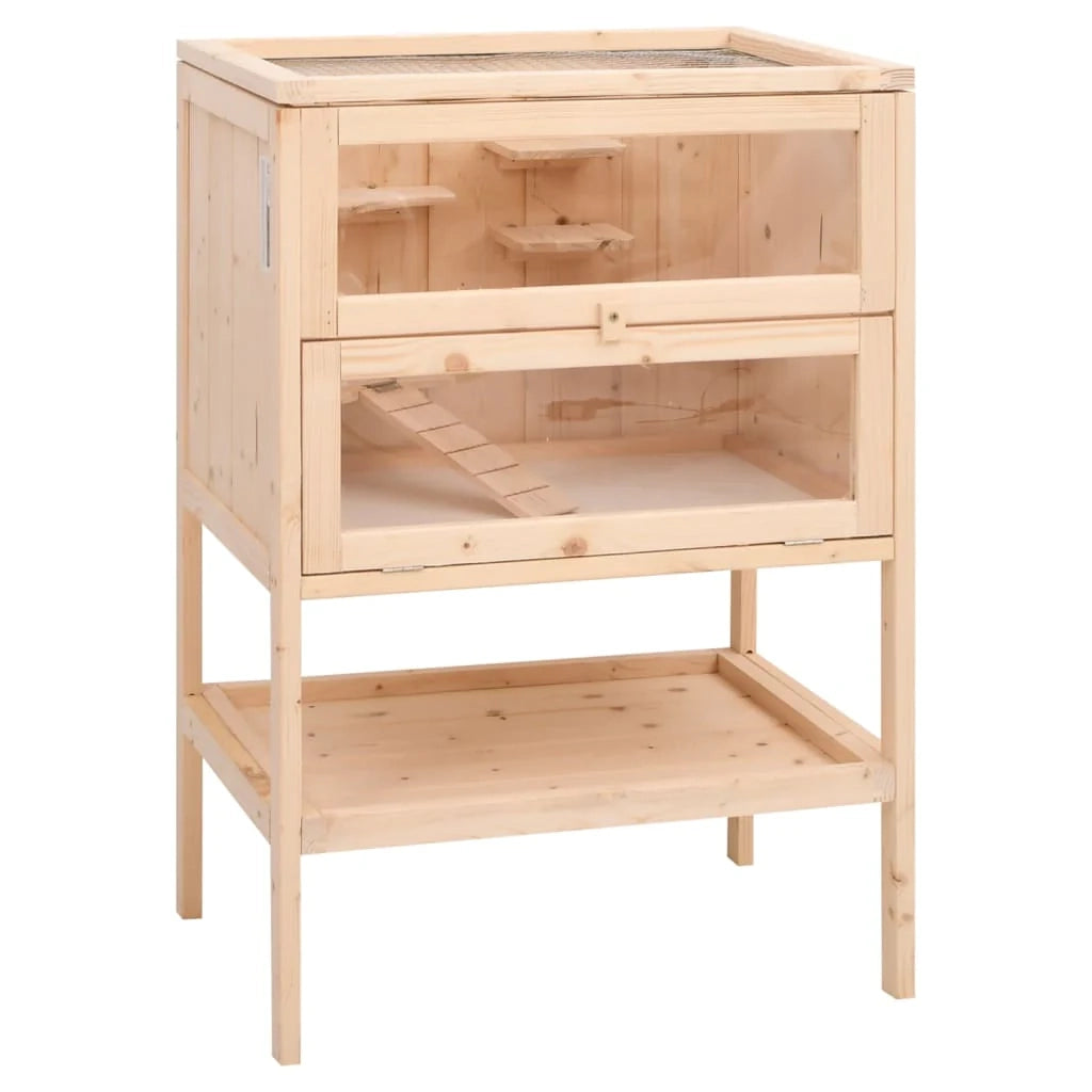 Gabbia per criceti 55 x 40 x 80 cm in legno massello di abete marrone 02_0041678