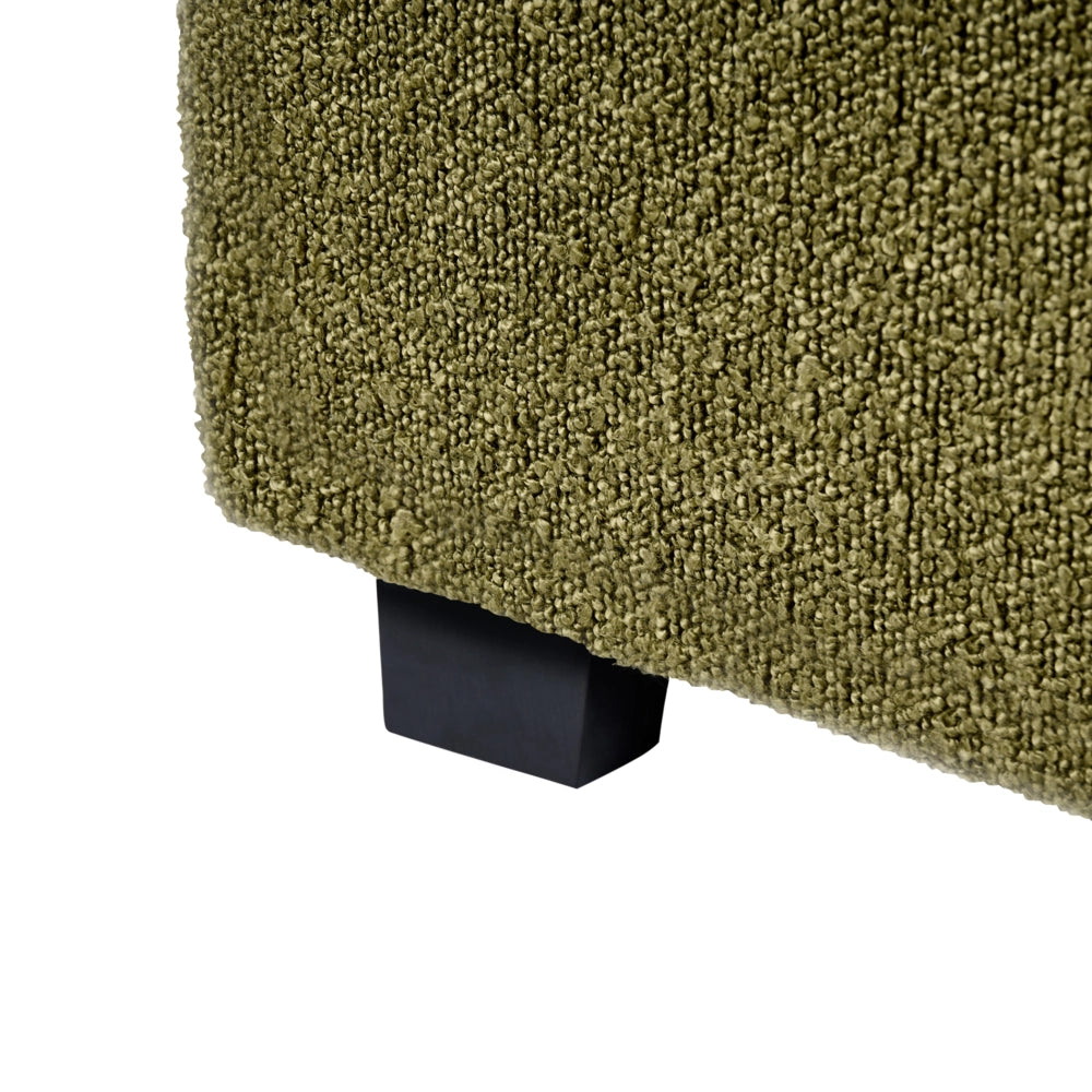 Letto matrimoniale Tessuto Bouclé verde oliva 180 x 200 cm Design minimalista e retrò