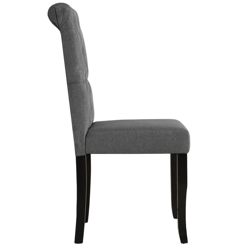 Sedie da Pranzo 2 pz Grigio Scuro in Tessuto 245514